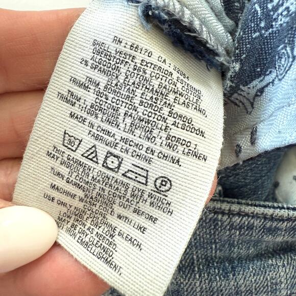 PILCRO Patchwork Embroidered Straight Leg Jeans Mid Rise Boho Indie Women 30 - Picture 6 of 6